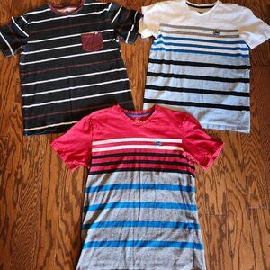 Ecko Unltd Shirts Mens Medium Striped Back to School Black/Red/White Lot of 3